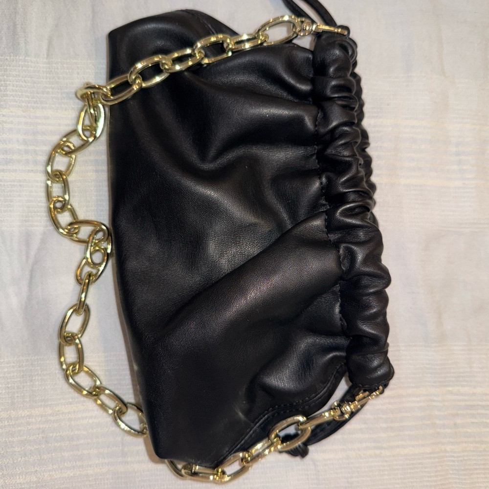 Jules Kae Black Shoulder Bag with Gold Chain - Picture 4 of 6